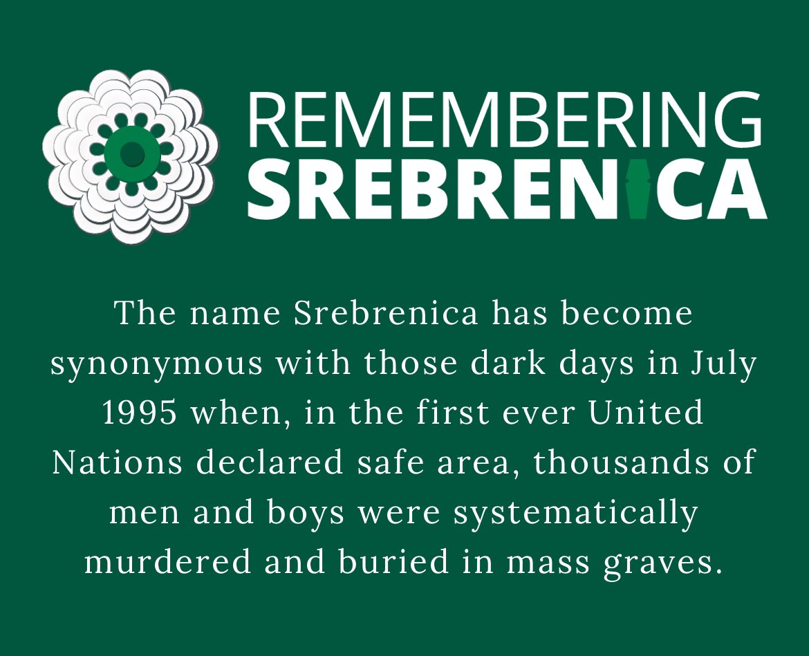 prizrenpostEng's tweet photo. Today, July 11th, we mark 28 years since the genocide in #Srebrenica in which 8372 Bosniak civilians were brutally murdered.
#serbianCrimes #neverAgain https://t.co/f16ref2f0d