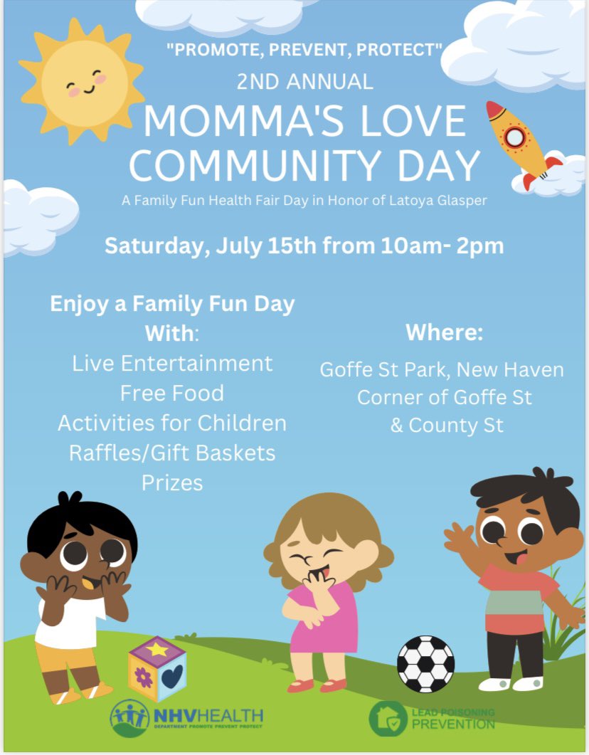 Join us THIS SATURDAY at Goffe St Park for Momma’s Love Community Day.