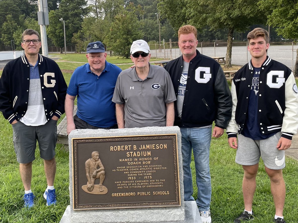 NCCoachesAssn's tweet photo. Greensboro High and Grimsley High East-West All-Star Albrights: Stuart '87 football, Bob '65 basketball, Doug '57 basketball, Ethan '89 basketball and Nolan '23 football. https://t.co/mkZrOh6Bhp