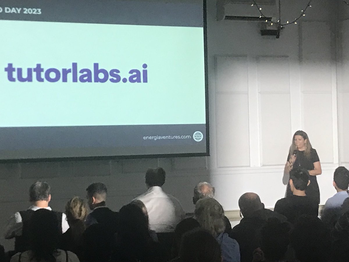 ⁦<a href="/EnergiaVentures/">Energia Ventures</a>⁩ 3rd pitch of the day. Tutoring designed with you in mind #education #ai #innovation