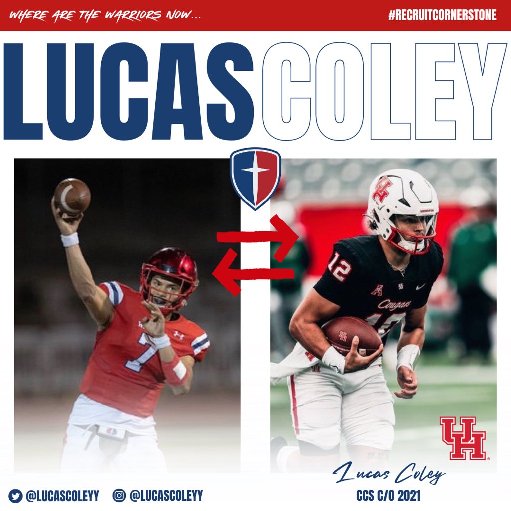 Where Are The Warriors Now
<a href="/LucasColeyy/">𝙇𝙪𝙘𝙖𝙨 𝘾𝙤𝙡𝙚𝙮 ✞</a> ➡️ <a href="/UHCougarFB/">Houston Football</a> 
<a href="/CCS_Warriors/">Cornerstone Christian Schools</a> <a href="/CCSRecruitingFB/">Cornerstone Football Recruiting</a> 
<a href="/TXPrivateFBGuy/">Texas Private School Football</a> <a href="/Rivals/">Rivals</a> <a href="/On3sports/">On3</a> <a href="/MaxPreps/">MaxPreps</a> <a href="/247Sports/">247Sports</a> @247Recruiting <a href="/BDammone/">Along The Wire</a> <a href="/_RL_Martin/">R.L. Martin</a> <a href="/MikeRoach247/">Mike Roach</a> <a href="/RevengOfThe4th/">RobbyCTV</a> @LSCN #ShieldsUp | #RecruitCornerstone