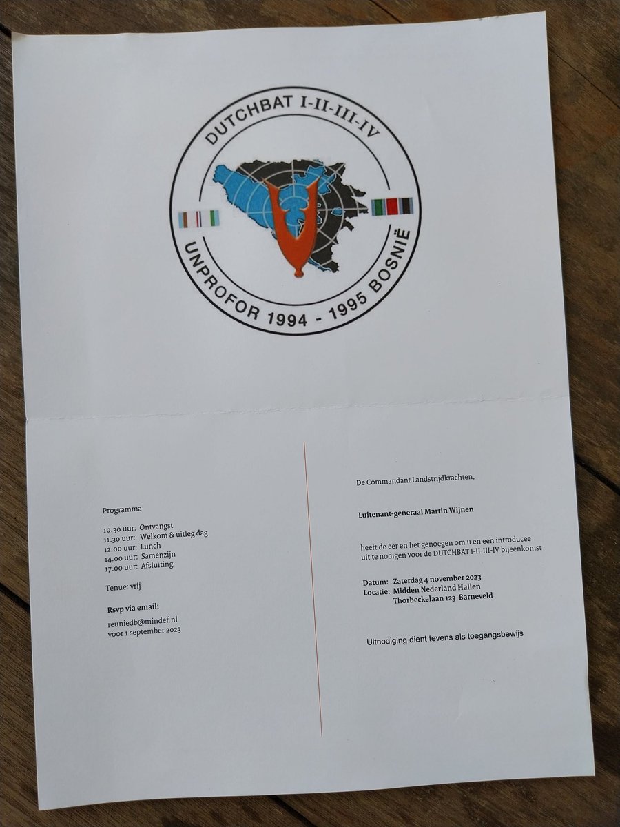 ElGiraffo's tweet image. Wie gaan er zaterdag 4 november?

Reünie Dutchbat I, II, III en IV

#UNPROFOR
#Bosnië