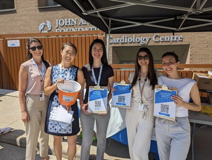 The @uhn Quality, Safety & Clinical Adoption team is enjoying the sun at today’s #TorontoGeneral staff appreciation bbq! Engaging with #TeamUHN on our strat planning, escalation of care and IPASS (and giving away some swag too)