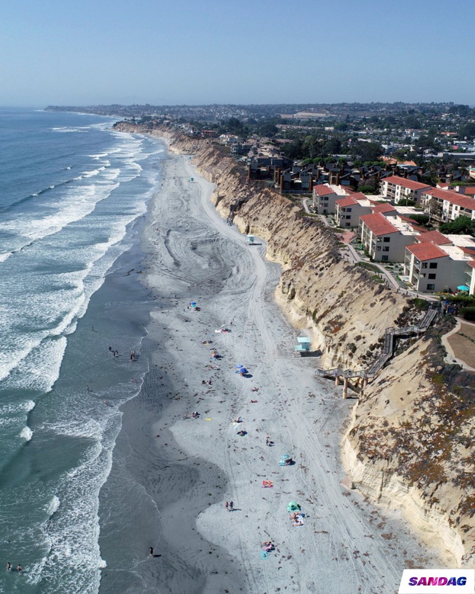 SANDAG's tweet photo. 🌅 Are you excited to visit the sunny beaches of San Diego this summer? We are! 💙
🌊 Did you know that in 1993, #SANDAG created a Shoreline Preservation Plan to restore eroded beaches and protect against rising sea levels? #TransNetTuesday https://t.co/EhxJDfr2eq