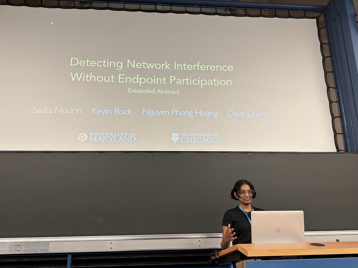 Next, presented by @sadia__nourin, a new system that measures censorship without the endpoint participation, especially useful for countries with small populations, and extremely repressive regimes. @sadia__nourin @kkevsterrr @NP_tokumei @DistributedDave petsymposium.org/foci/2023/foci…