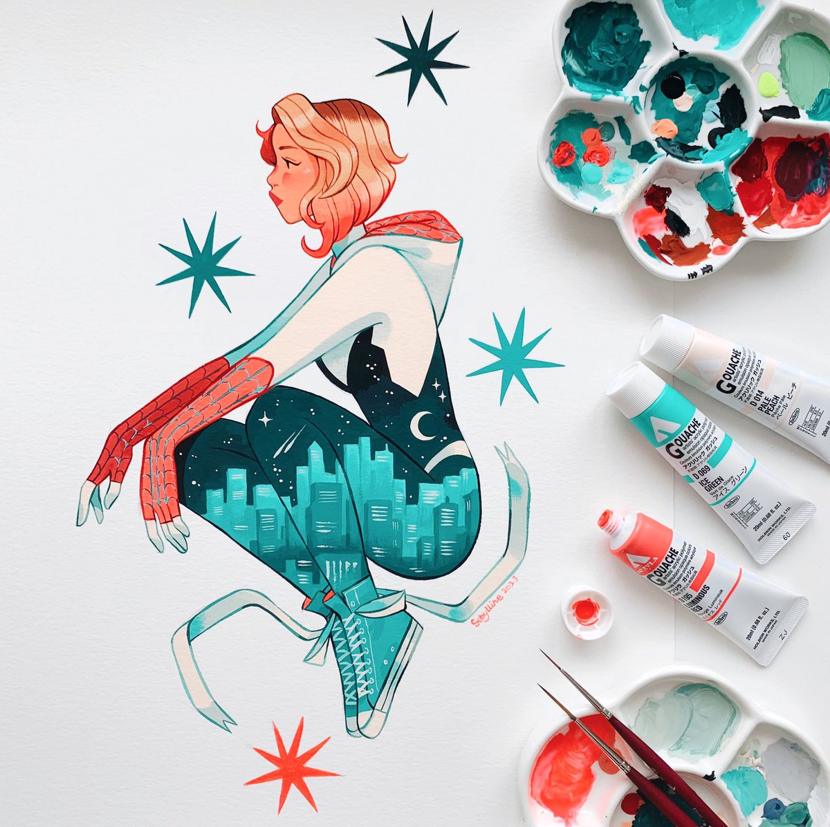 Sibylline_M's tweet image. Spider Gwen 🕷️🥁