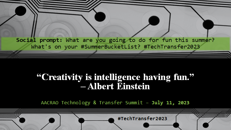 KatieGiardello's tweet image. What are you going to do for fun this summer? What&apos;s on your #SummerBucketList? #TechTransfer2023
