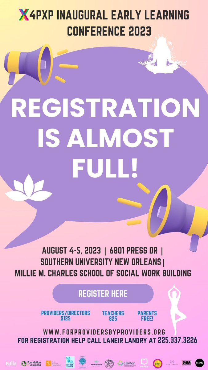 Parents are now free! Get your tickets while you can! You are welcome to join us! #4PXPConf23

Register here: forprovidersbyproviders.org/new-page