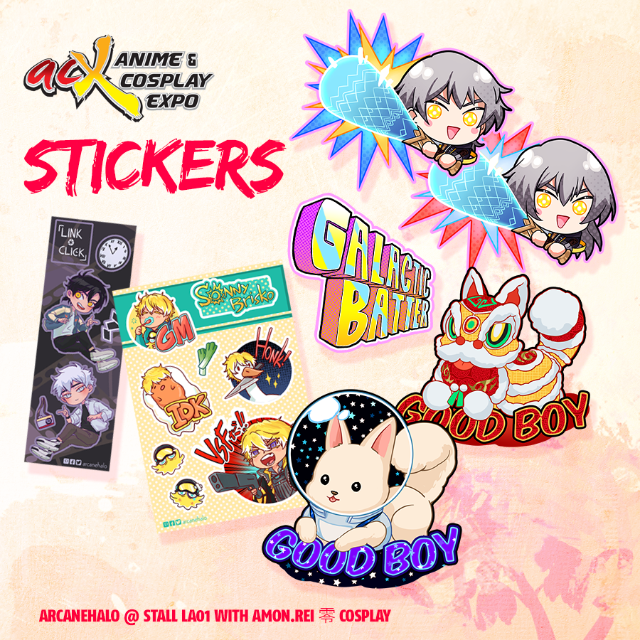 arcanehalo's tweet photo. I'll be tabling with Amon.Rei 零 Cosplay at #ACX2023!
New additions but mostly just continued stocks. Link Click sold out but I did a reprint! Thank you all for the support!
Sorry it's so late I was sick for two weeks :') I'll also be sharing a pre-order form tomorrow!
#Akuart https://t.co/FBper1cJ3C