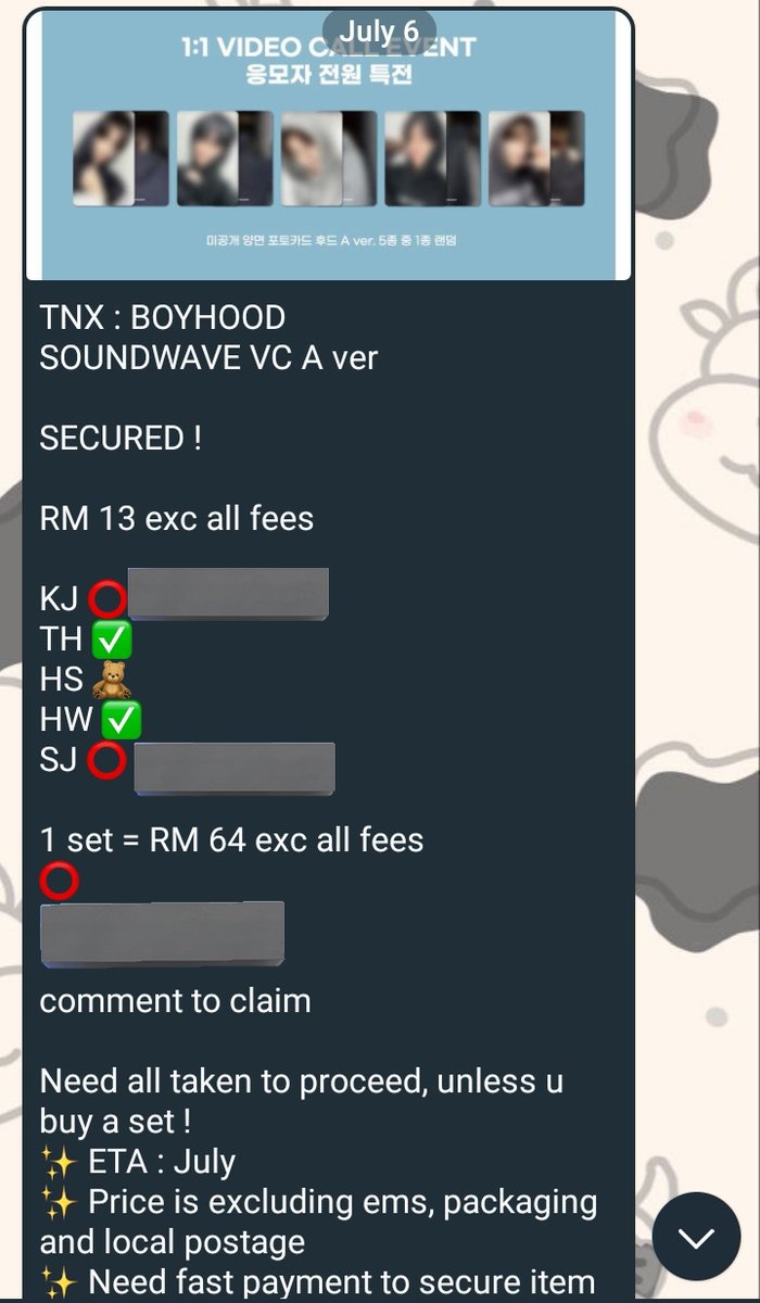 jhysooly's tweet image. WTS

SECURED !
RM 13 exc all fees

TH ✅
HW ✅

please comment to claim ! no dm ❌
#pasartnx