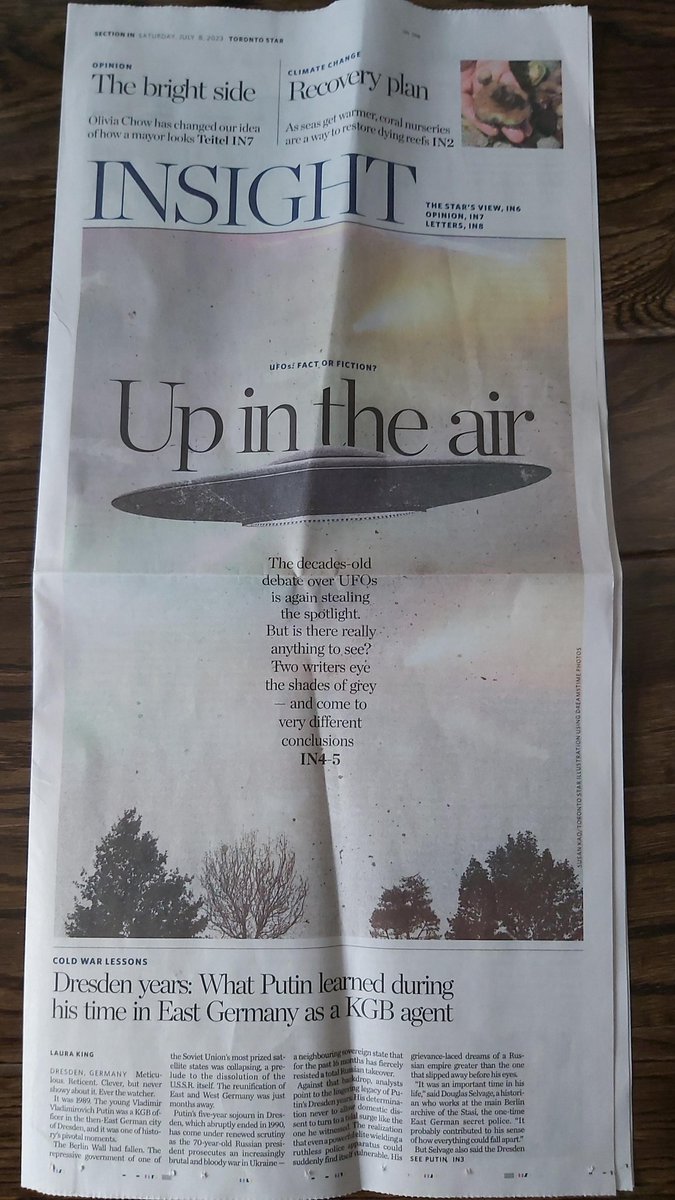 UFOs are on everyone's mind, it would seem, and that's a great thing. We're not talking about Spider-Man and Jesus here. These things are real.

Here's the Toronto Star from July 8th
@TorontoStar #UFOs #ufotwitter #flyingsaucers #uap #UFOSightings #enduapsecrecy https://t.co/GcTfvFtJUV