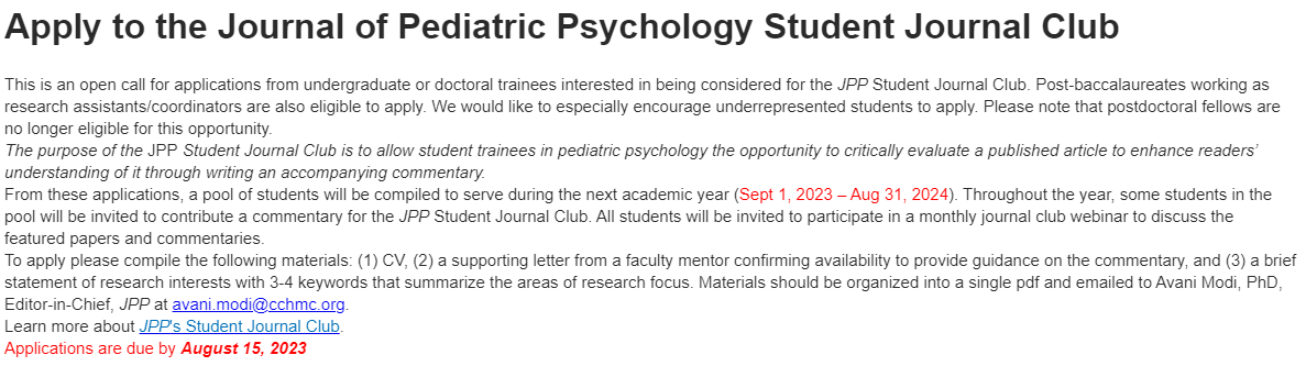 Journal of Pediatric Psychology tweet media