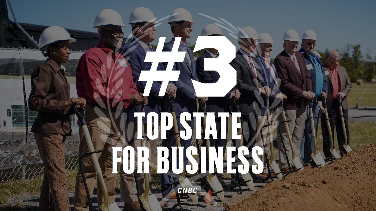 TNECD's tweet photo. ‼️ Tennessee is #3 in @CNBC’s 16th annual America's Top States for Business ranking, up from #6 last year. This is the highest the Volunteer State has placed since the ranking's start in 2007. 👏

Full rankings ➡️ https://t.co/2xDTiMrOqZ https://t.co/ZfMZawDz4L