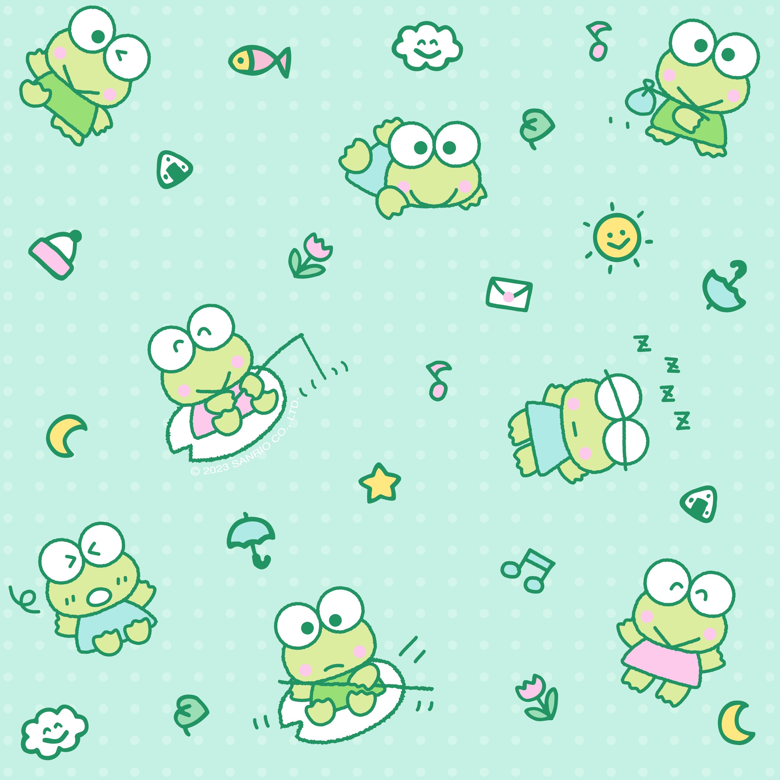 Sanrio on X: Take #Keroppi on the go with new backgrounds for your  phone!📱💚 Download your favorite wallpaper here:   #SanrioFOTM⁠  / X