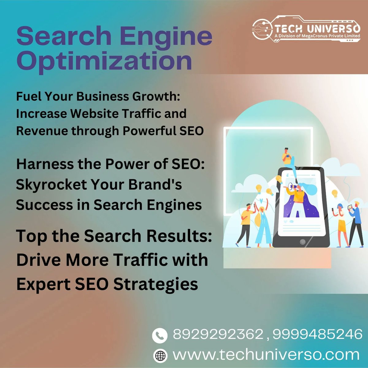 Tech_Universo_'s tweet image. We optimize your website using proven SEO techniques to improve its visibility on search engines like Google, Bing. we help your website climb higher in search results, driving more organic traffic to your site. #search_engine_optimization #smo #seomarketing #techuniverso