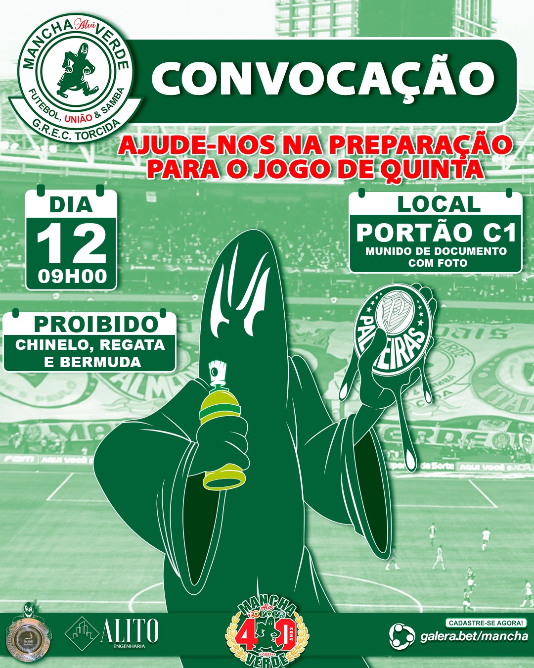 Mancha Alvi-Verde  Goiânia-GO: [Convocação geral MVGO] PALMEIRAS X Tijuana