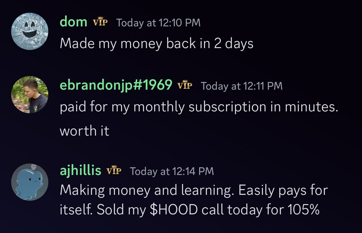 TheTradingChamp's tweet photo. I asked my discord members if the monthly subscription is worth it... 

This was their response.. 😳

Real members, real results ❤️ https://t.co/CtqGfL7zEa