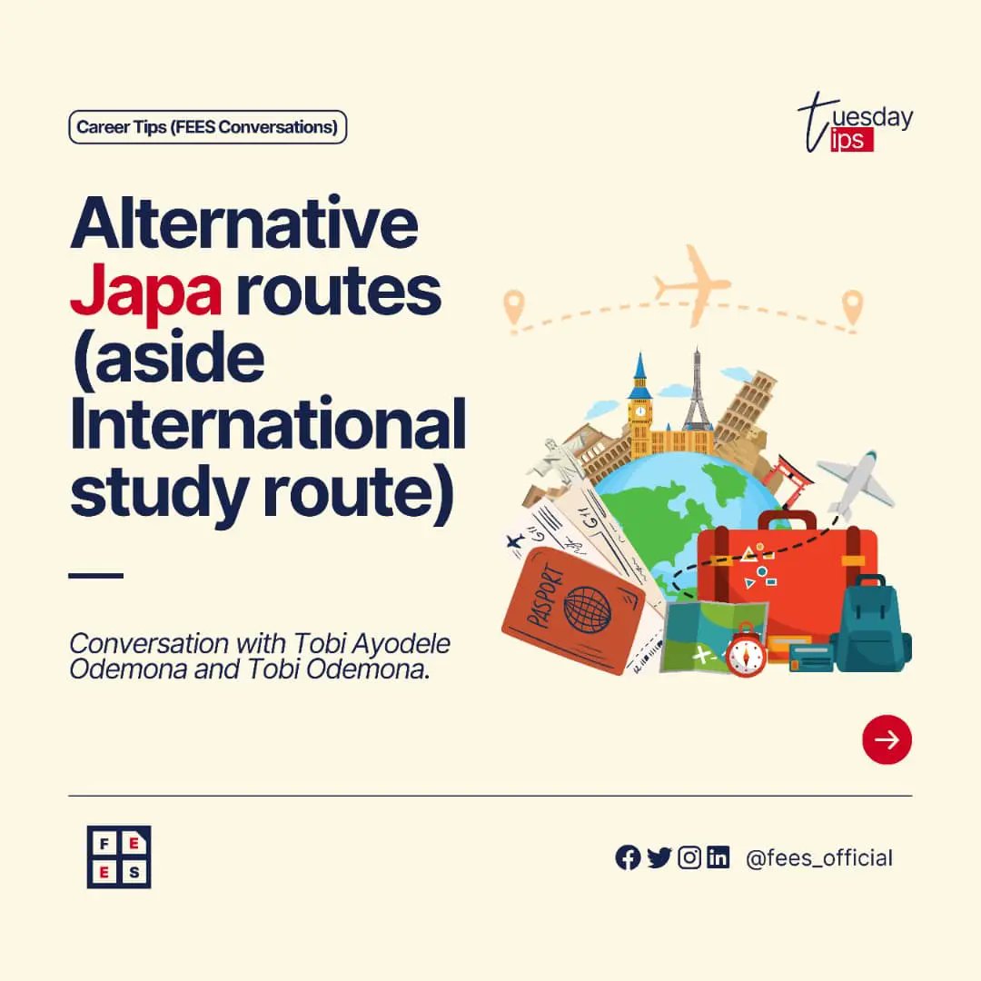 fees_official's tweet photo. It was an enlightening conversation with our power couple, @tobyodmon & @thetobiayodele at the last FEES Conversation.
Check out some of the excerpts!
Join us again tonight, by 9:00 pm #globalopportunities #FEES #feesconversations #careergrowth #japaroute https://t.co/b8HjOs0Ckl