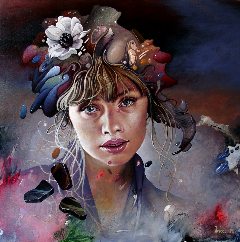 You are what you tweet... 
Promeni pricu, 30x30cm, akril-ulje na platnu, 2015.