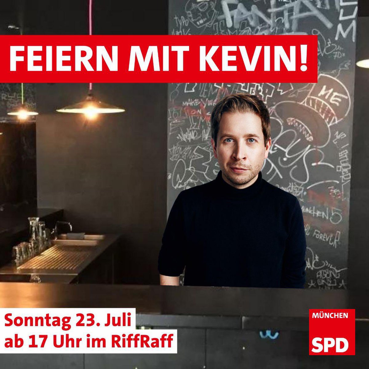 Am 23.7. ab 17 Uhr steigt im RiffRaff unsere große *Bring-a-friend-Party* mit Kevin Kühnert!

Eine Veranstaltung für (noch) Nicht-Mitglieder und Mitglieder in Begleitung von Nicht-Mitgliedern.