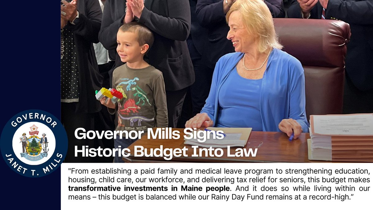 Today, I signed a historic budget agreement that delivers on my guiding belief that the way to build a stronger, more prosperous state is to invest in the infrastructure that Maine people need to succeed.