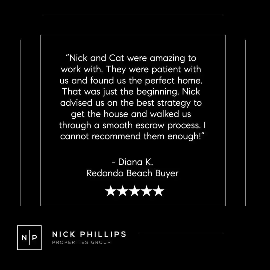 N_P_Properties's tweet image. We were thrilled to work with these amazing clients to help them find their first home in the South Bay! 🔑✨ We were honored to have been a part of their real estate journey. Welcome to the South Bay! 🏖☀️🌊
.
.
.
#clienttestimonial #testimonialtuesday #agentsofcompass #compass