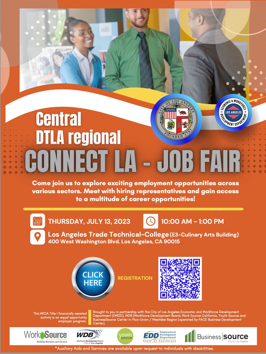 LosAngelesHTA's tweet photo. Every day, HTA offers life-changing training programs & pathways to #careers in #hospitality w/well-paying #unionjobs. Meet us this Thurs, 7/13 from 10am-1pm at LA Trade Tech at the #ConnectLA Job Fair & get started! #HTALosAngeles #HospitalityJobs @LACity @LACityWDB @CA_EDD https://t.co/bzZf5By8Wo