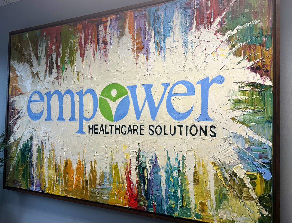 kmlippencott's tweet photo. Celebrating the opening of the new Empower Healthcare Solutions home office in WLR today. Loved seeing this piece of locally commissioned art hanging in their conference room! https://t.co/dCxwp2jD15