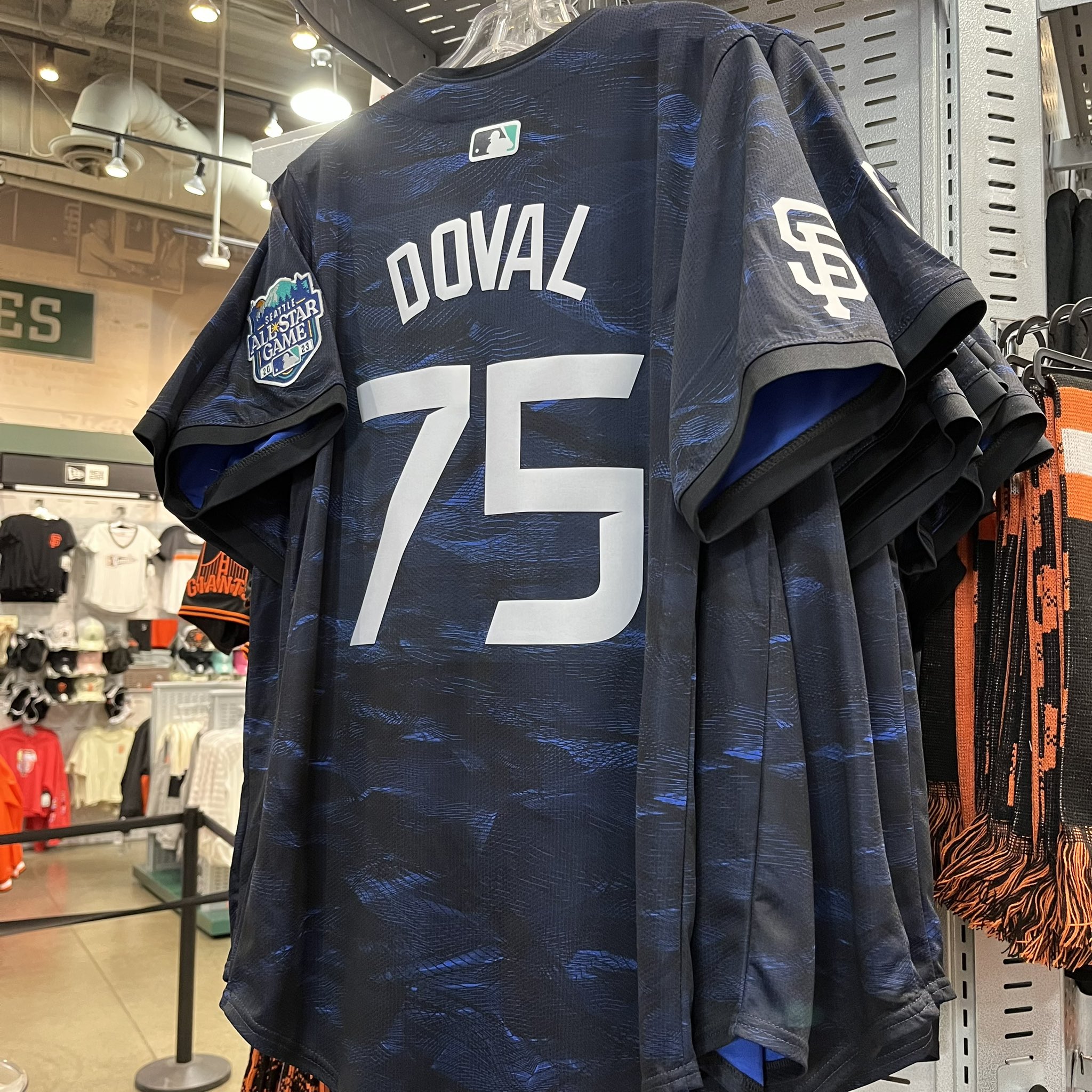 Giants Dugout Store on X: They're finally here! Limited Camilo Doval  All-Star Game replica jerseys are now available in-store only at our  #OraclePark location for $215! Limited quantities of ASG headwear are