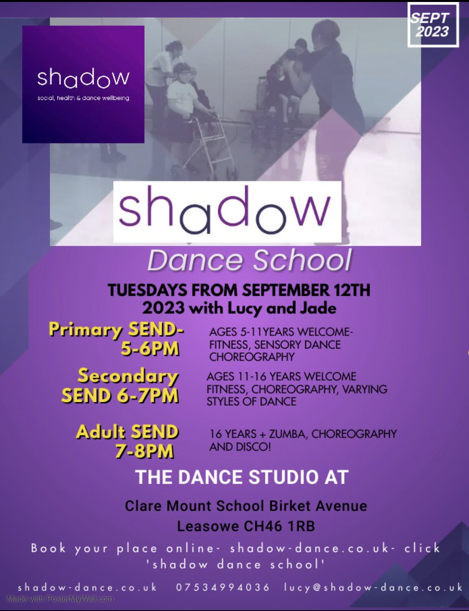 Shadowdancelucy's tweet photo. Shadow Dance School opens TUESDAY SEPTEMBER 12th, for children and adults with SEND! @StanleyWirral @EllerayPark @ClareMountSSC @Hayfieldschool @orretsmeadow @meadowsideCH49 BOOK your place at https://t.co/g3b7kjFFWl https://t.co/K9UfYBhGt4
