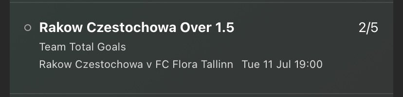 SportTipsAce's tweet photo. Champions League 🌍
~
Rakow Vs Flora 🤝🏻
~
19:00 ⏰
~
Over 1.5 Rakow Goals ⚽️
~
2/5 💰 https://t.co/FN2pMpqOMi