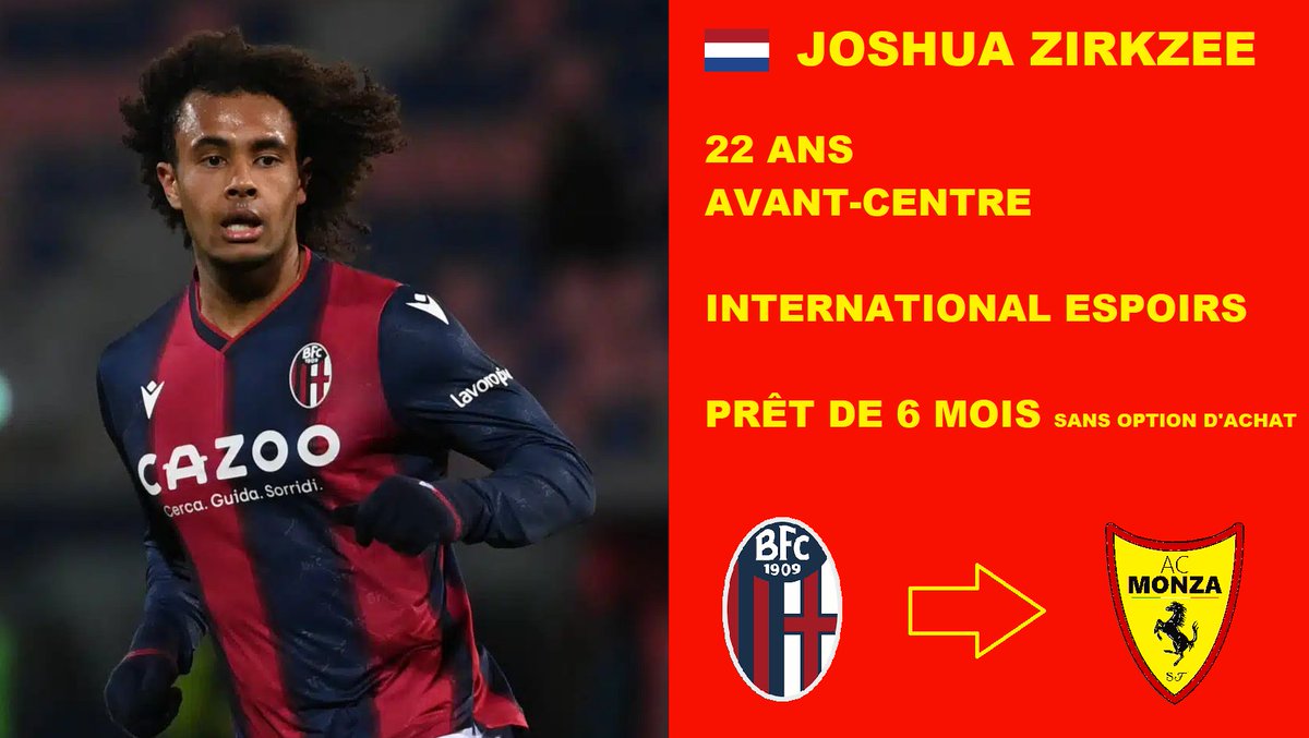 ACMonzaFerrari's tweet photo. 🚨 🇳🇱 Joshua Zirkzee est un nouveau joueur de Monza !!

Prêté par Bologne pour la seconde partie de saison, il arrive pour grapiller du temps de jeu et nous apporter plus de possibilités offensivement !

Benvenuto Joshua ❤️ https://t.co/L4soSXFkZ6
