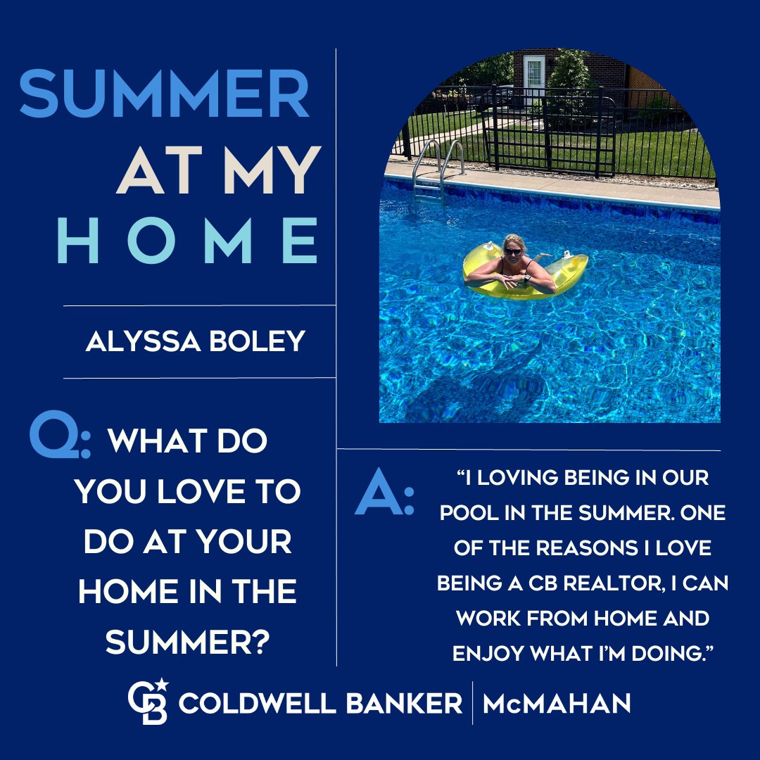 Alyssa Boley, an agent at our Winchester Office, loves spending time at home in her pool during the summer! Getting to relax in your pool in this heat is a major score! 

#homeowner #pool #summer #homeownership #summerinky #winchester #MGTHFOP... facebook.com/27189876023_72…
