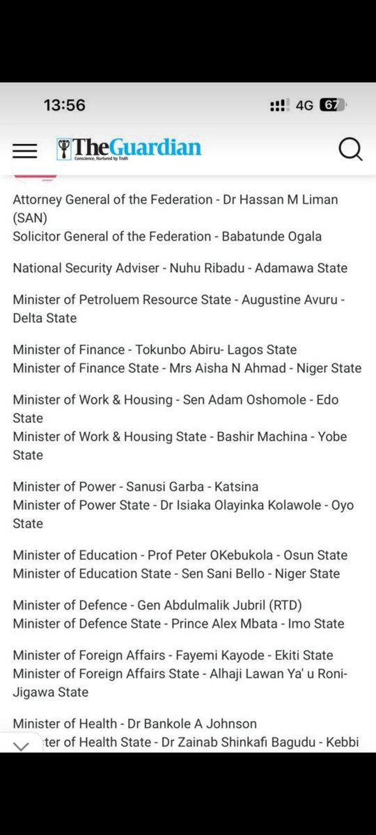 Oludarrey's tweet image. Full Ministerial list is out. Tinubu looked born prepared.

Daniel Regha
Pastor Poju
Peruzzi
Pogba
Full list
#fulllist