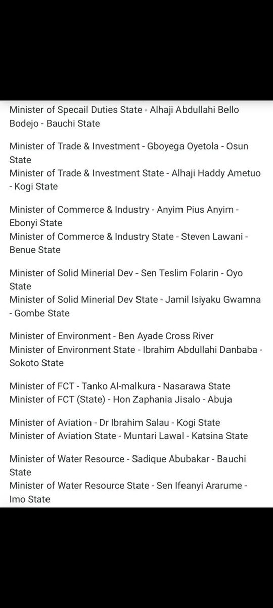 Oludarrey's tweet image. Full Ministerial list is out. Tinubu looked born prepared.

Daniel Regha
Pastor Poju
Peruzzi
Pogba
Full list
#fulllist