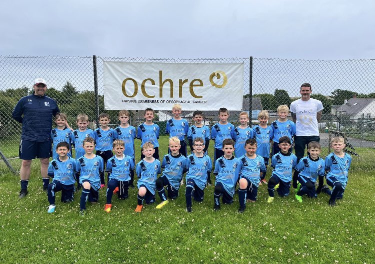 ochrecancer's tweet photo. What an amazing sight!  @newburghthistle  2015 FC in their special shirts promoting @ochrecancer raising awareness of oesophageal cancer in their community. Thank you, a team of winners! ⚽️🏆🥅

PS special shout out to Jackson McAllister, son of our very own  @sctldarren 💪🏼 https://t.co/PLUTim0xUj