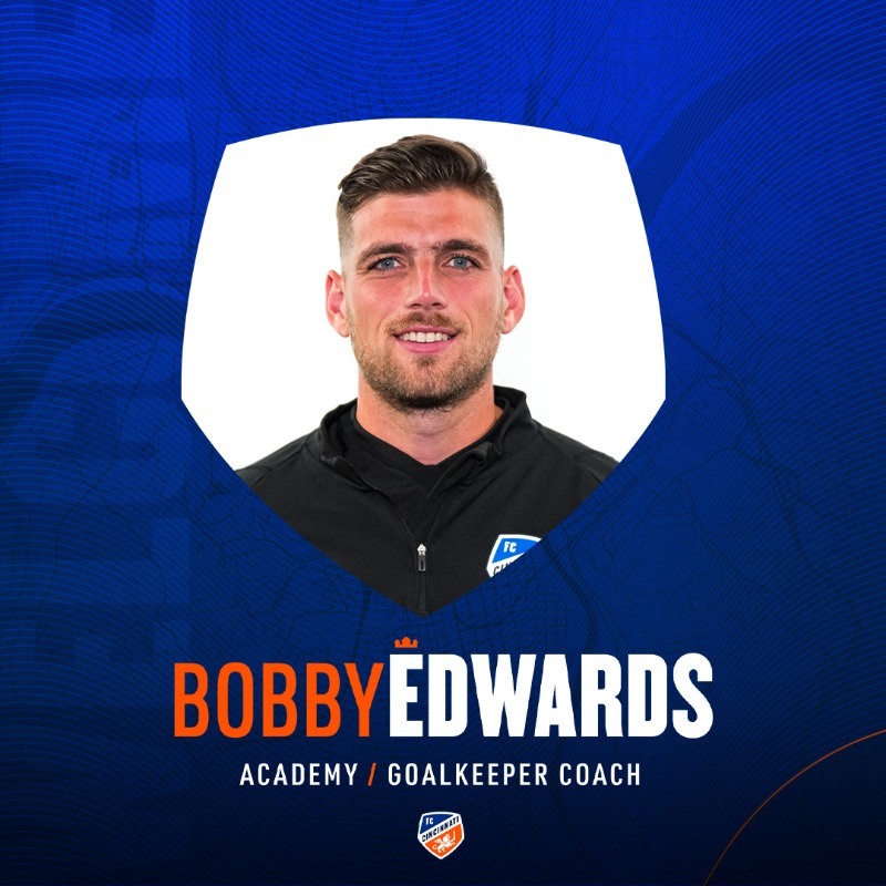 fccincinnati's tweet photo. FC Cincinnati hire former goalkeeper Bobby Edwards as Academy Goalkeeper Coach.