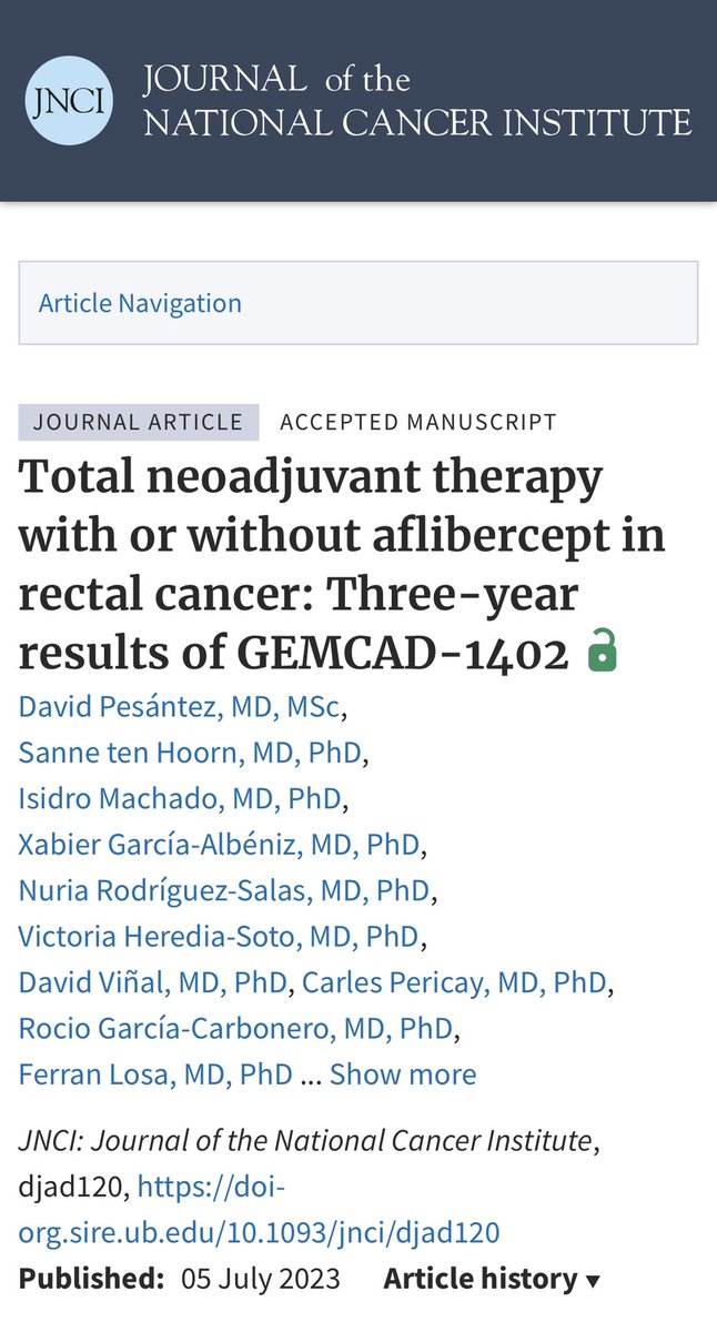 I am thrilled to share that our GEMCAD-1402 clinical trial has been published in JNCI. Our study showed that the addition of aflibercept to a TNT regimen improved pCR rates but did not result in improved DFS and OS after the 3-year follow-up.
<a href="/hospitalclinic/">Hospital Clínic</a>