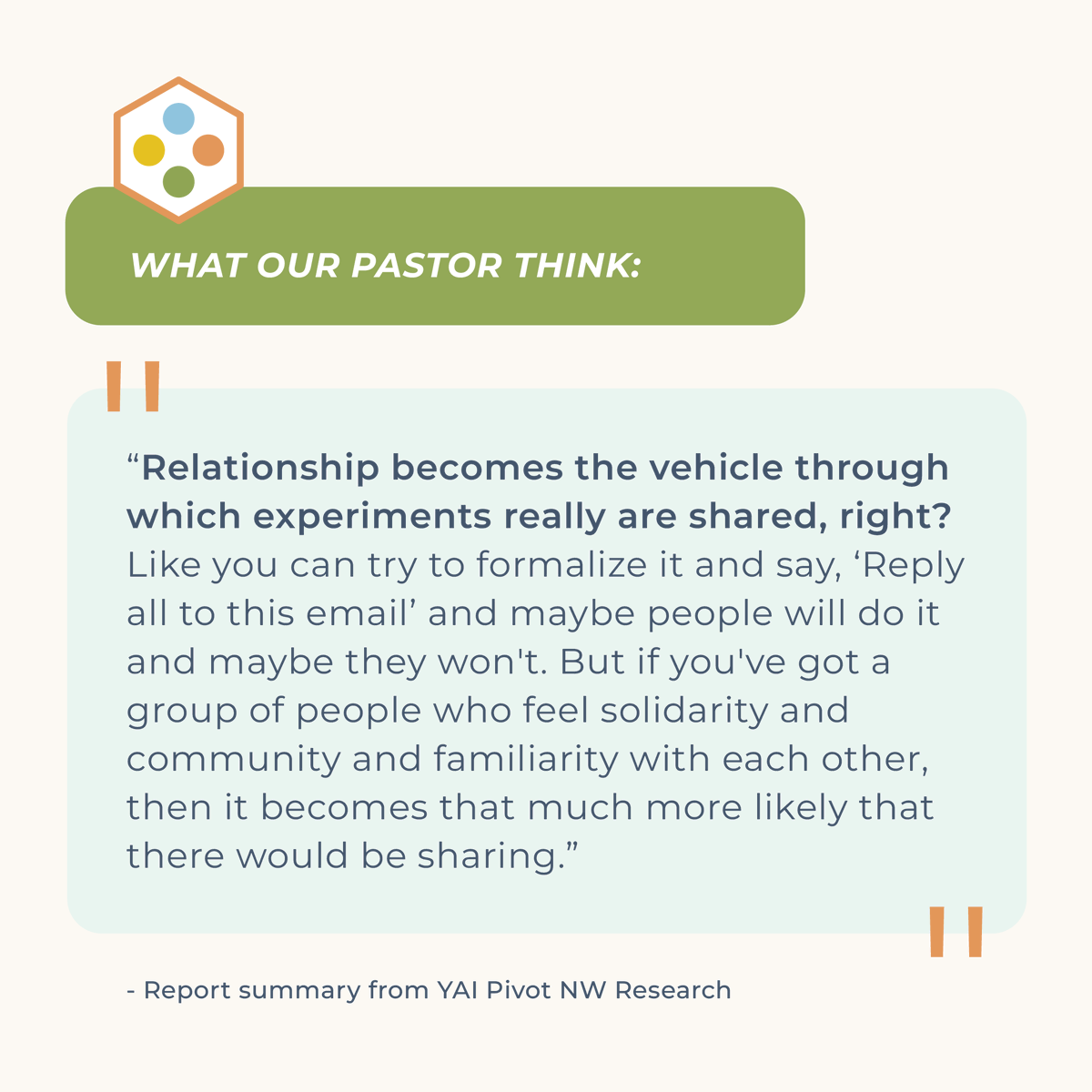Discover the power of relationships to foster growth and flourishing. Our pastor shares their insights on what types of approaches and practices enable the maturing and ultimate flourishing of these relationships. Learn more: pivotnw.org/research