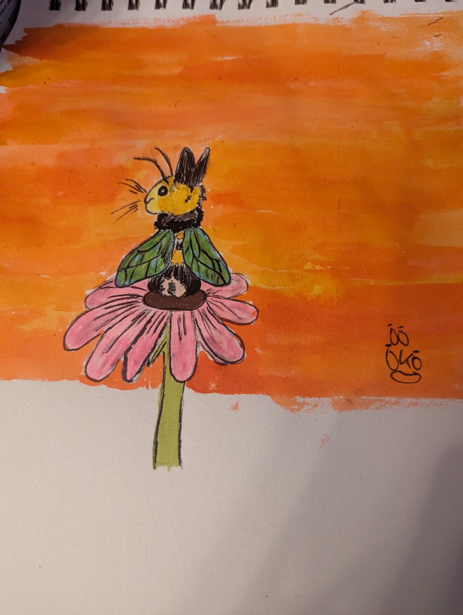 Schaut mal ein Mischwesen 🐝🐰#fineliner #Art #Aquarell