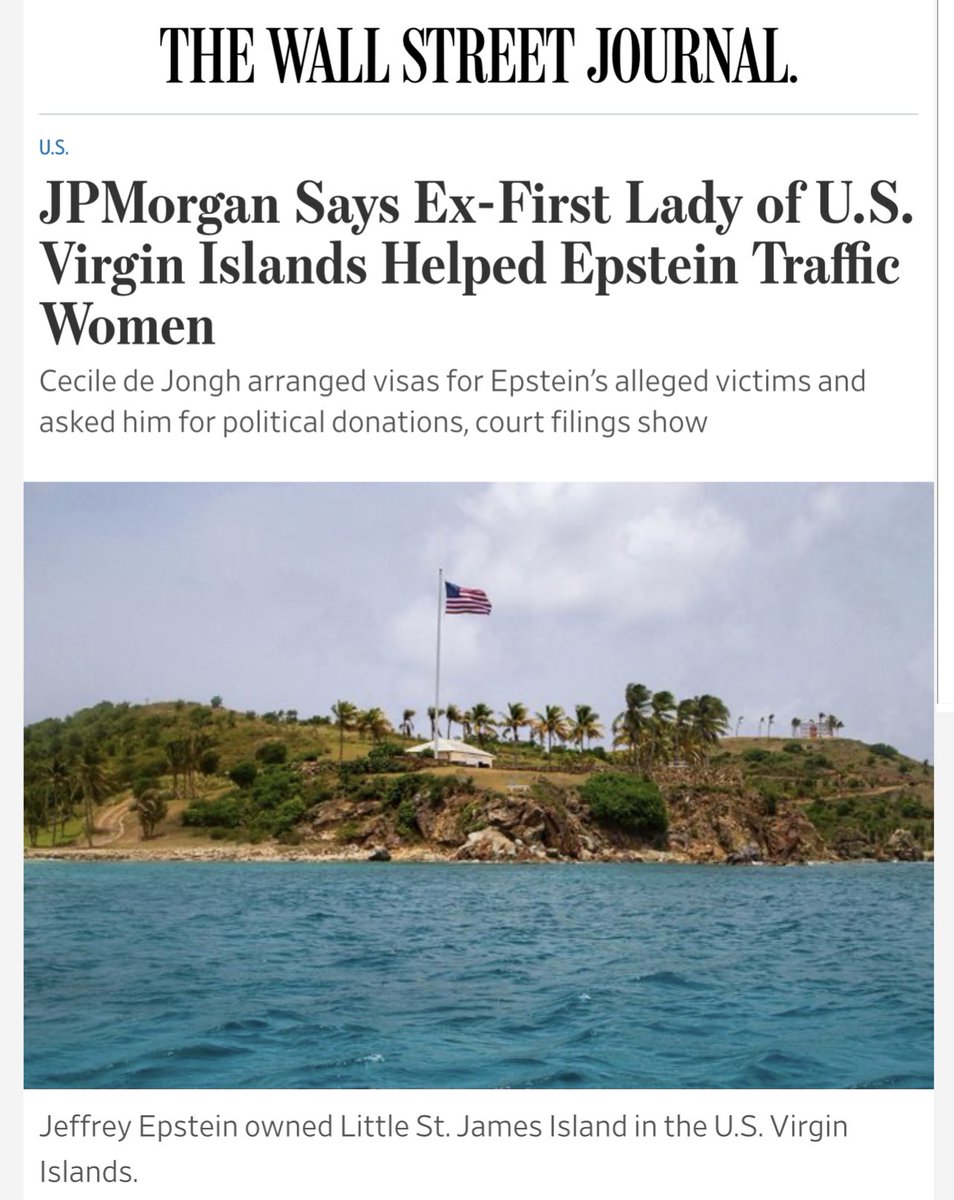 Sex Traffickers Are Writing Our Laws. Jeffery Epstein was asked to help U.S. Virgin Islands first lady draft language for a sex offender law, according to a bombshell new federal filing from JPMorgan Chase.

"This is the suggested language; will it work for you?" Cecile de Jongh