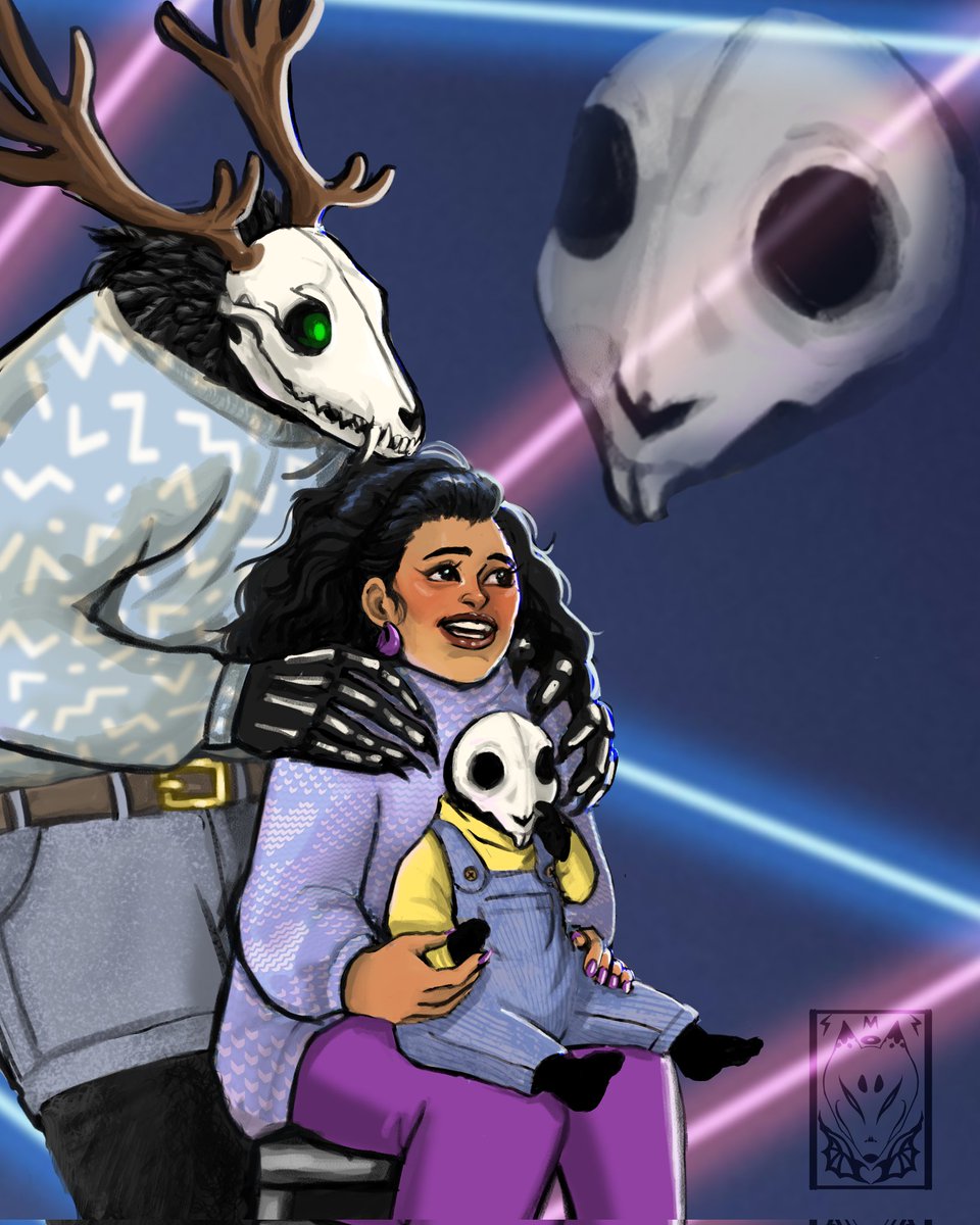 skemmilk's tweet photo. AU fanart where duskwalkers get family portraits at the mall. I'm very curious about what the attendant behind the camera is feeling 🤔
Characters belong to @opalreyne from A Soul to Heal ❤️ https://t.co/wVjXHJNKXy