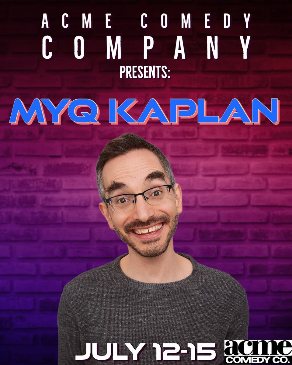 AcmeComedyCo's tweet photo. It’s Mid July and Myq Kaplan is headlining this week! What could be better?🌞 

Get your tickets today. you won’t want to miss him! #standup #standupcomedy #minneapolis #northloop https://t.co/zyBClDIndc
