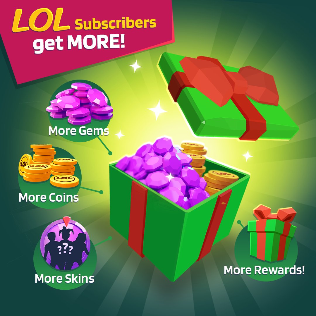 Join the Club - and get MORE! 🤑

1v1.LOL Subscribers enjoy exclusive rewards!
💎 More Gems
💎 More Coins
💎 More Skins
💎 More REWARDS

Don't miss out! Purchase the LOL Subscription in the Shop now ▶
