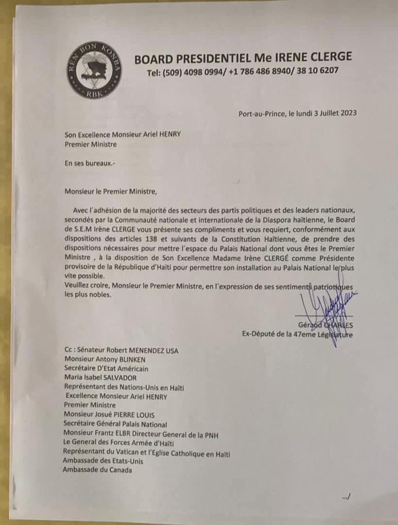 Ekip nouvo prezidan Ayiti a mande pou Ariel Henry mete palè nasyonal disponib pou yo pou ekselans lan ka kòmanse travay.