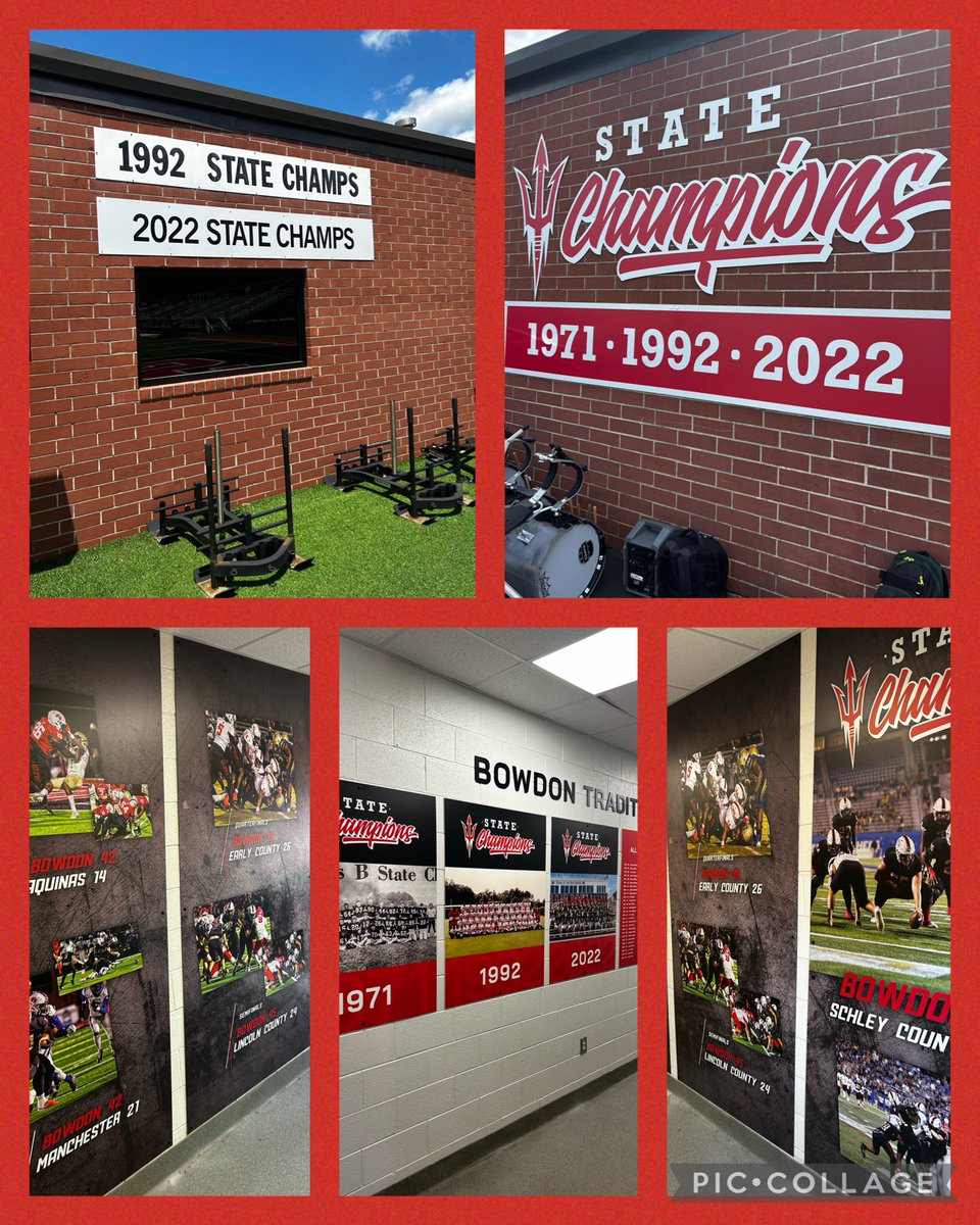 bowdonrecruits's tweet photo. New signage, pictures and wraps in the Red Devil Field House. Thank you Scott Cowart, Glen Harding, Charity Aaron, Bart Cater, Mark Gammil, Web Expresso, Signworks, Carroll County school board and anyone else involved with this awesome project. @HSM_WestGA @GradickSports @NwGaFootball @RecruitGeorgia
