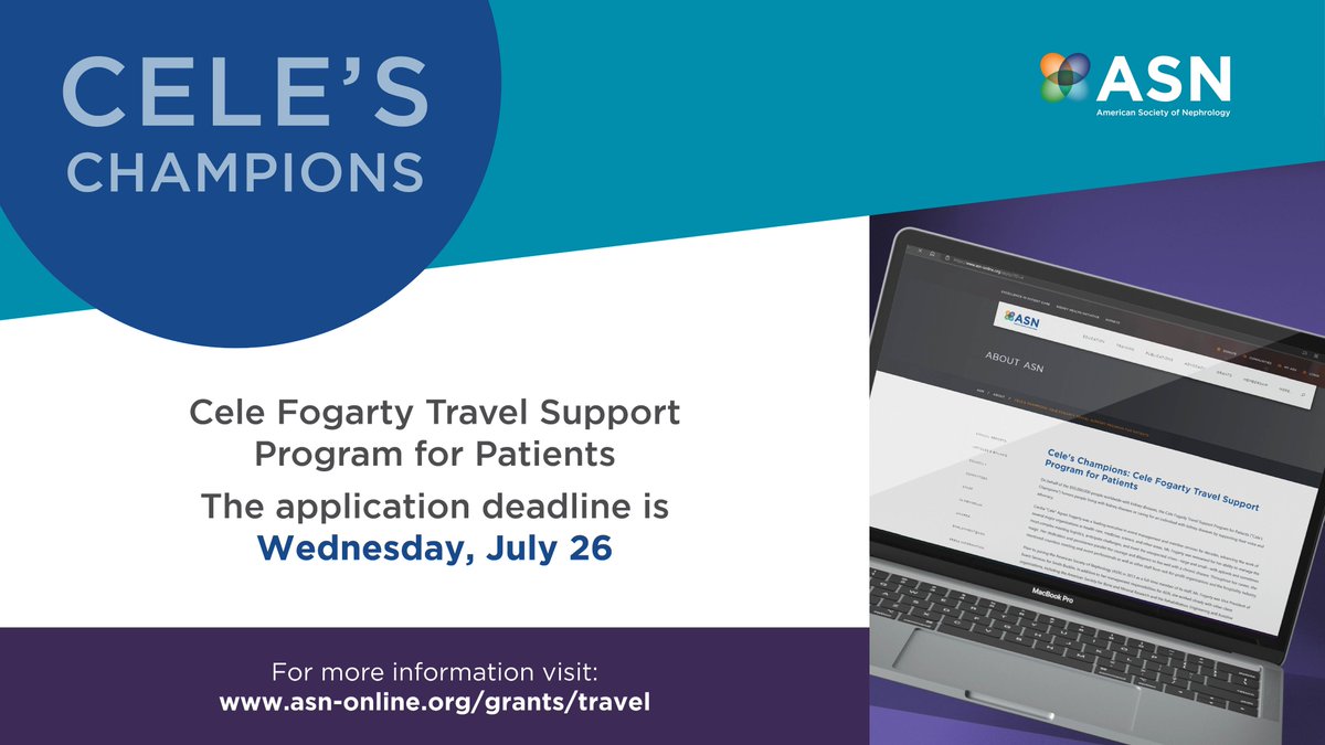 Applications to Cele's Champions are now open! Are you an individual living with kidney diseases or a patient advocate care partner? Apply by July 26  to help amplify the voices of patients at #KidneyWk 2023: asn.kdny.info/nzpS50P5q5z
