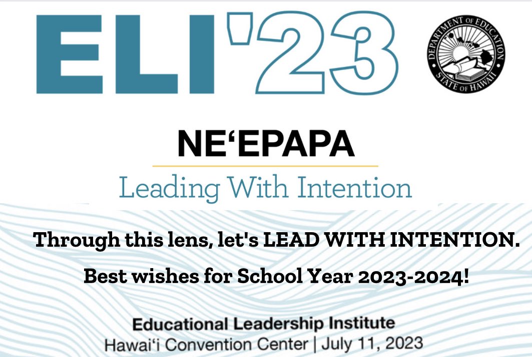 Welcome to every single Educational Officer to this years 2023 Educational Leadership Institute. Can’t wait to see everyone again to open SY 2023-2024. Tag the day with #ELIHI23 @HIDOE808