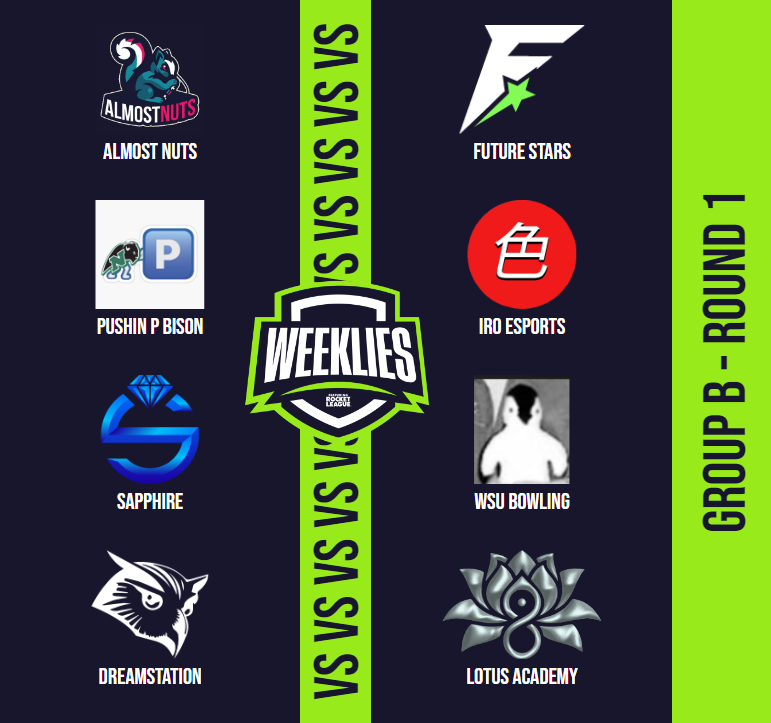 JULY WEEKLIES ARE STARTING NOW!!

Here are your Group B Round 1 matchups!!