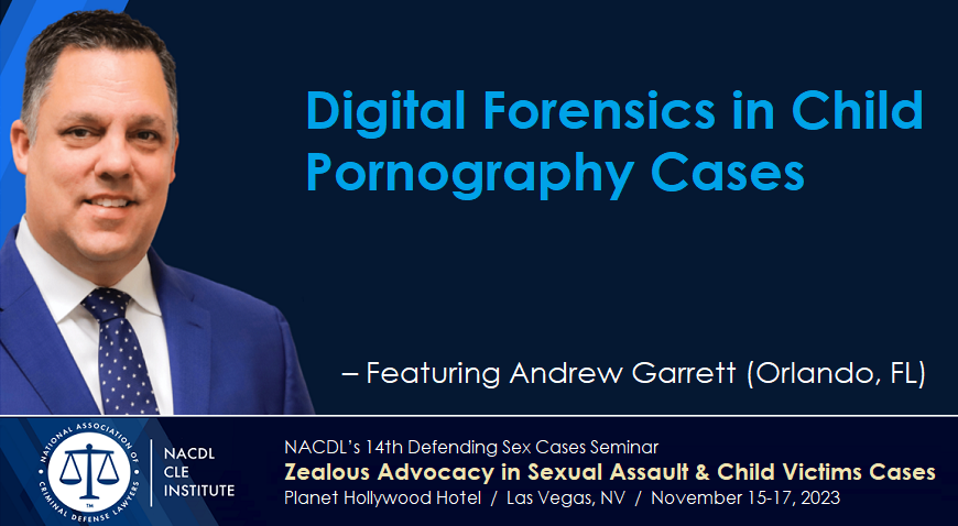 AKA @TheBlackBerryGuy - Gerald Lippert (@thecleguy) on Twitter photo Learn about the use of digital forensics in the defense of criminal charges for possession of child pornography – featuring Andrew Garrett <a href="/ILuv4n6/">Andrew Garrett</a> of <a href="/garrettdiscover/">Garrett Discovery</a> at <a href="/NACDL/">NACDL</a>'s #NACDLSexCases Seminar.
MORE: nacdl.org/SexCases Learn about the use of digital forensics in the defense of criminal charges for possession of child pornography – featuring Andrew Garrett <a href="/ILuv4n6/">Andrew Garrett</a> of <a href="/garrettdiscover/">Garrett Discovery</a> at <a href="/NACDL/">NACDL</a>'s #NACDLSexCases Seminar.
MORE: nacdl.org/SexCases